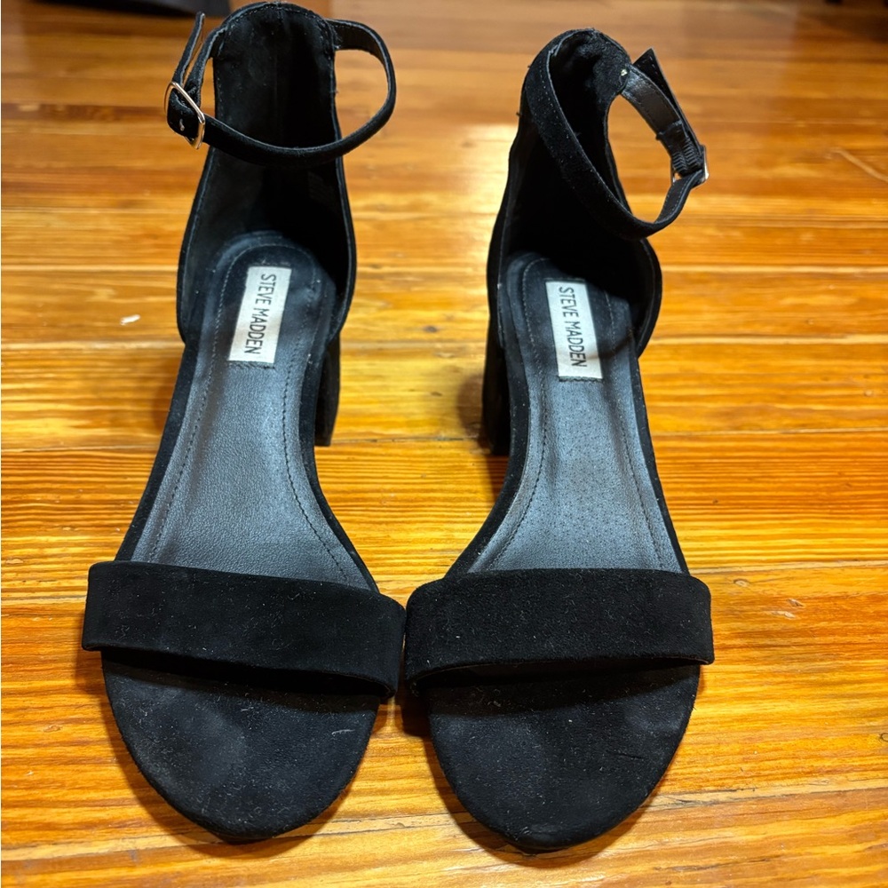 Steve Madden Black Ankle Strap Heels
